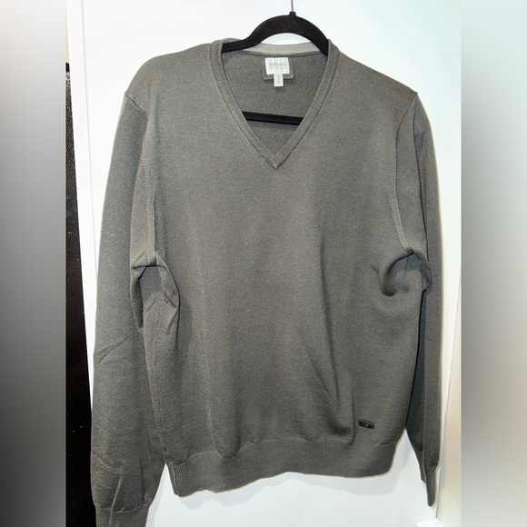 Armani Collezioni Other - Armani Collezioni V-Neck Sweater Mens S olive green Minimalist Designer Knit